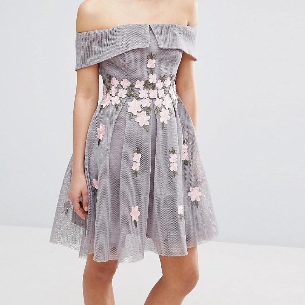 Floral Bardot Dress
